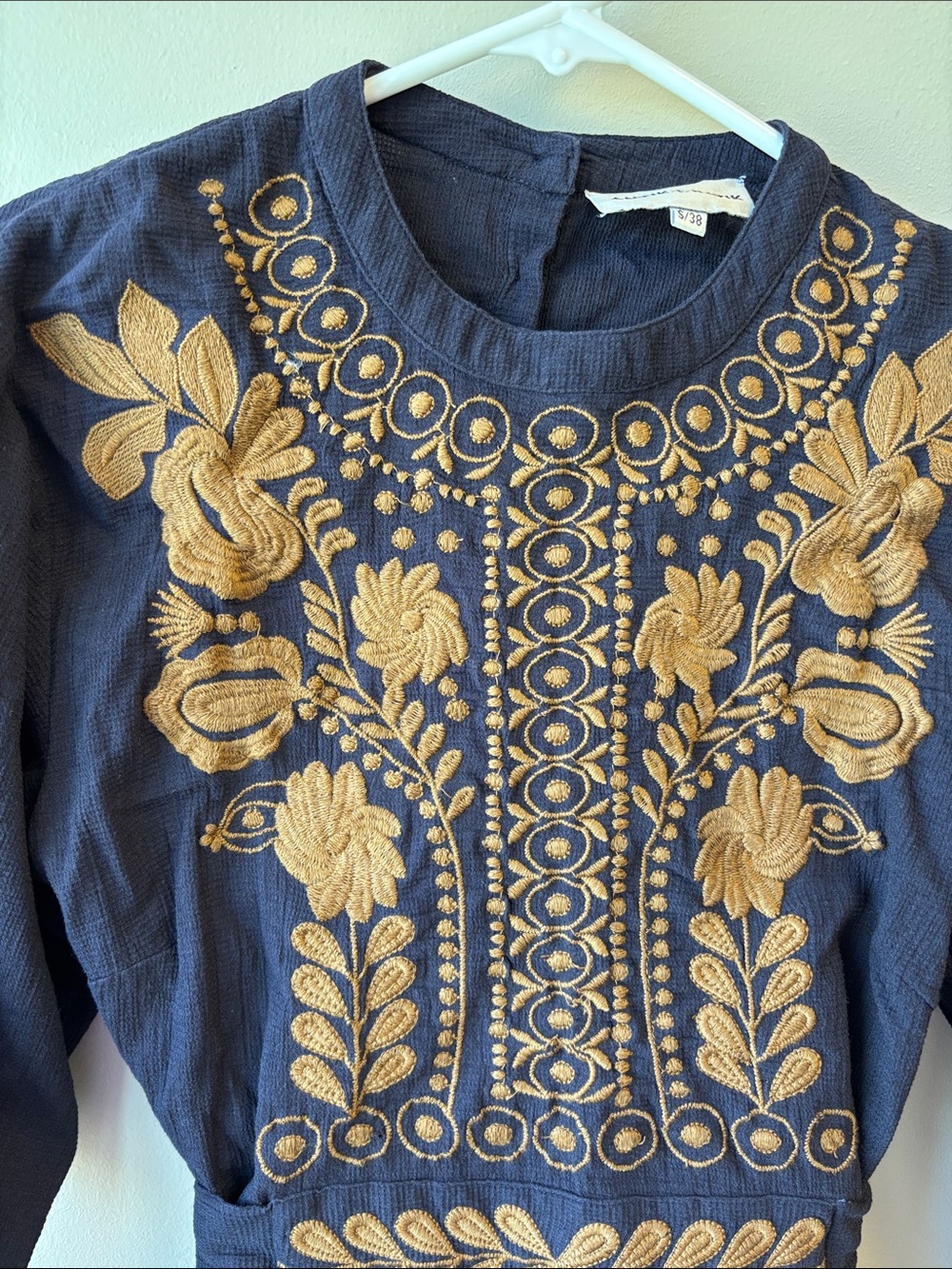Antik Batik Navy Tunic with Tan Embroidery - Picture 5 of 5